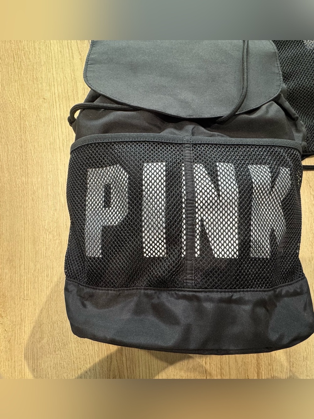 PINK Victoria's Secret Black Backpack with Strap Details - Picture 3 of 11